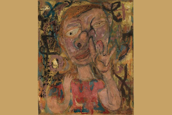 Enlargeable image of an early painting by Andy Warhol