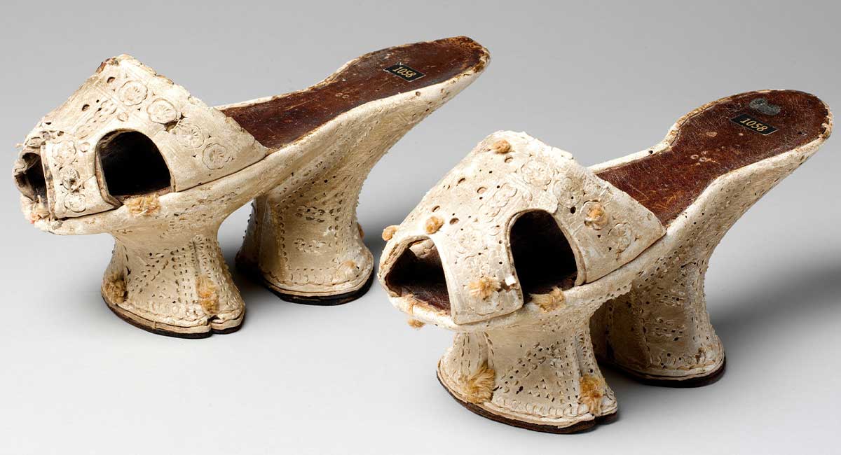 Image of high heels appearing to be designed backward
