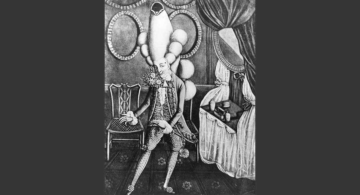 Black & white illustration depicting a monarch from the late 1500s