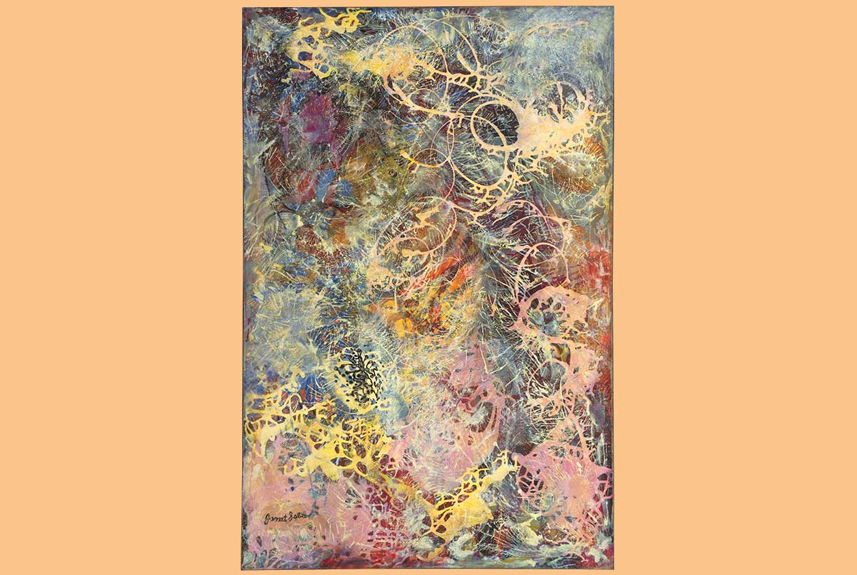 Image of a colorful Janet Sobel painting
