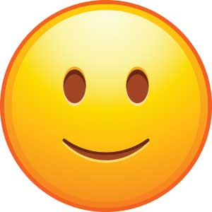 Image of a yellow emoji smiling face